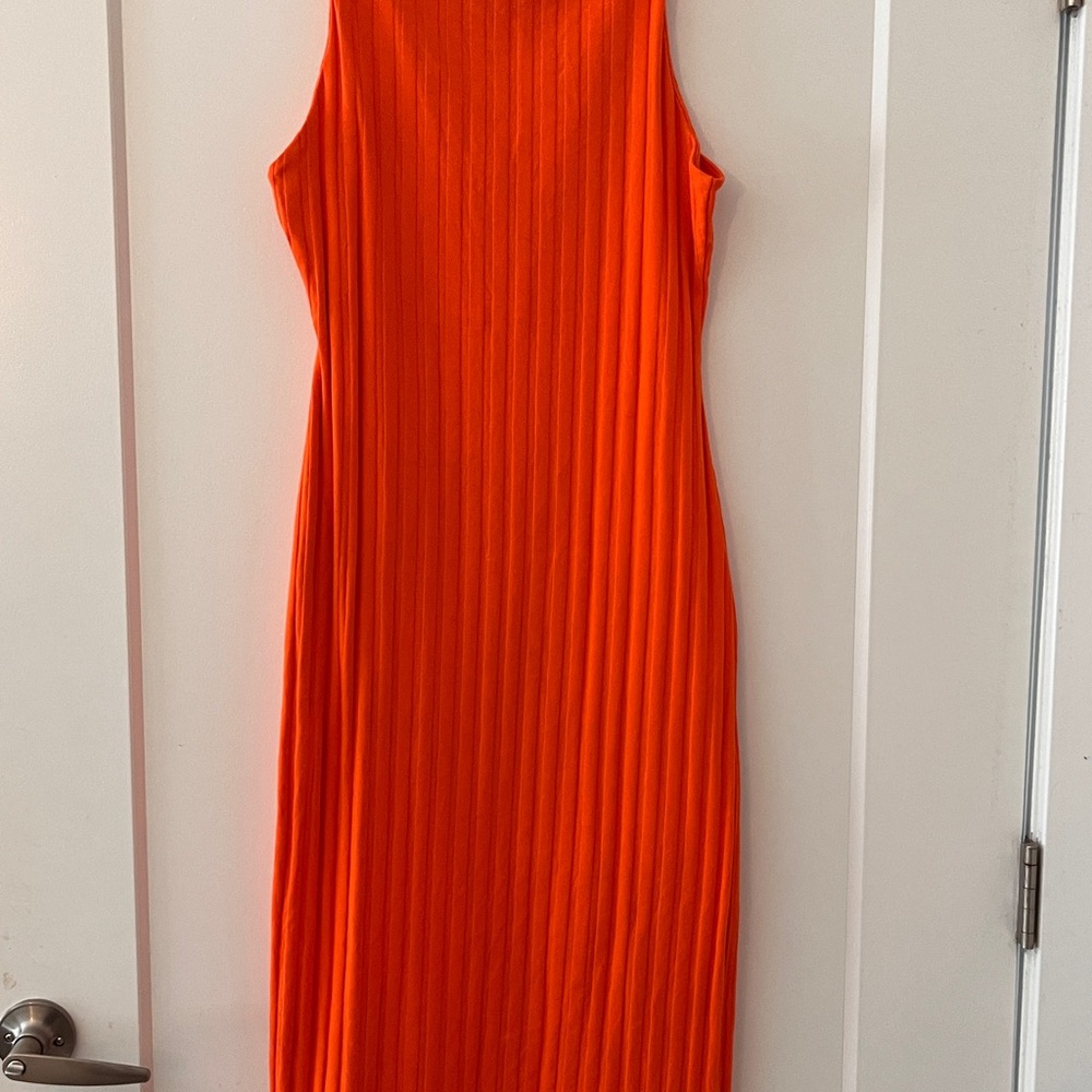 Sleeveless Orange Dress